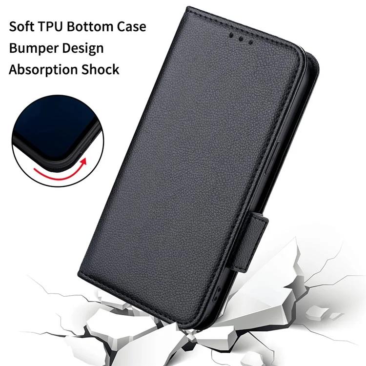 Leather Cell Phone Cover For Honor X7a 5G / Play7T 5G Wallet Stand Litchi Texture Shockproof Flip Phone Case