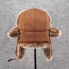 Furry Lined Trapper Hat with Ear Flap Winter Warm Thicken Earflaps Hat Hunting Hat Windproof Cycling Hat for Men Women
