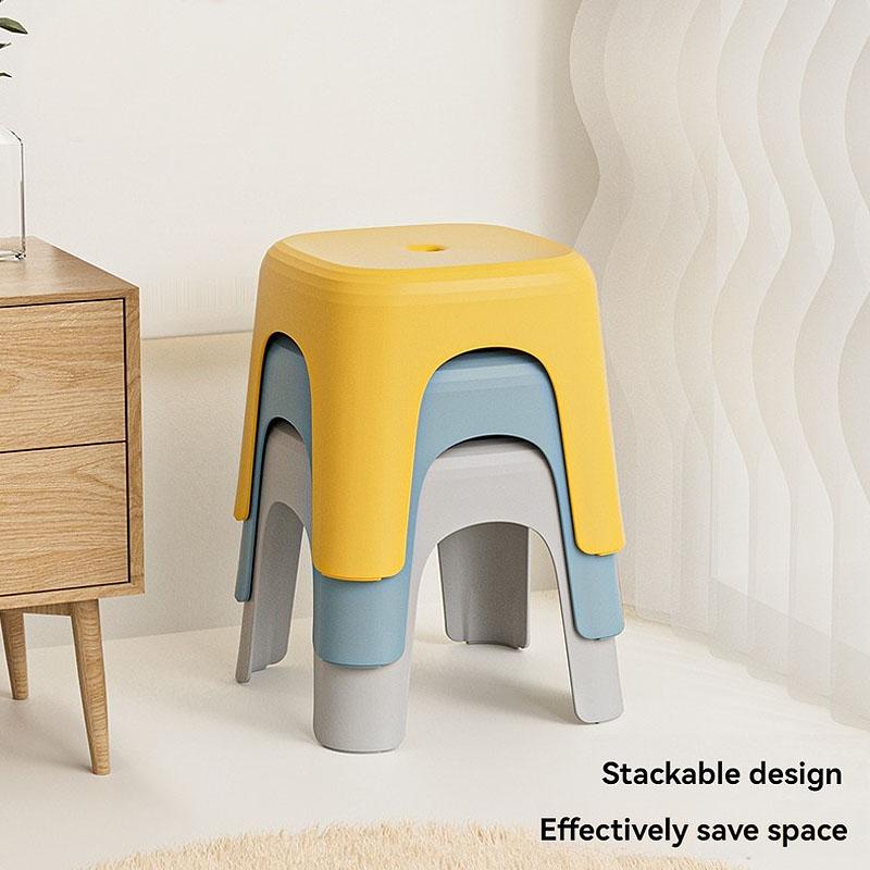 Plastic Small Stool, Household Bench, Square Stool, Coffee Table Stool, Bathroom Anti Slip CHILDREN'S Foot Changing Stool