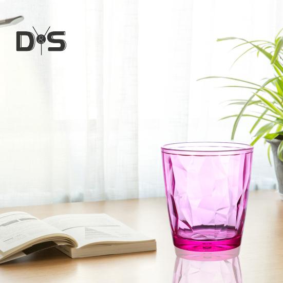 Красочные полупрозрачные стаканы для воды 310 мл, стаканы с ромбовидным узором, небьющиеся, термостойкие, без бисфенола А, штабелируемые стаканы для домашних вечеринок, ресторанов