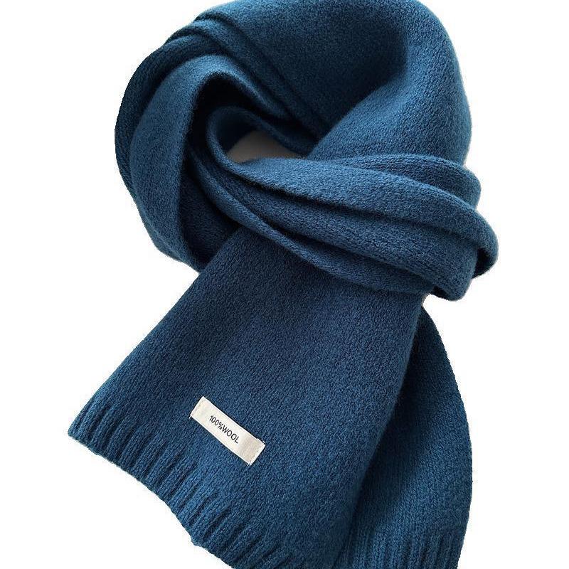 «Австралийский шарф из чистой шерсти и кашемира — унисекс, теплый, однотонный трикотаж для зимы»