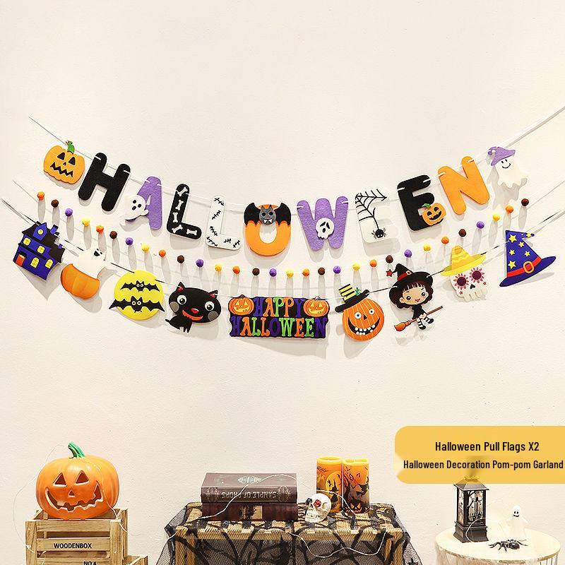 Halloween Hanging Decor: Flags, Flowers, and Ornaments for a Spooky Atmosphere