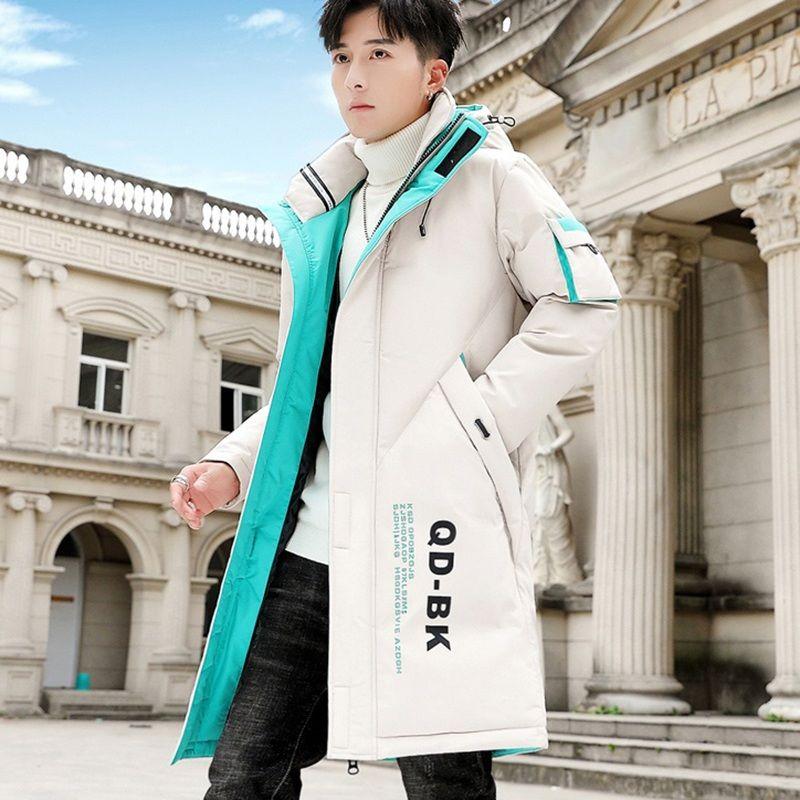 Мужской зимний пуховик средней длины