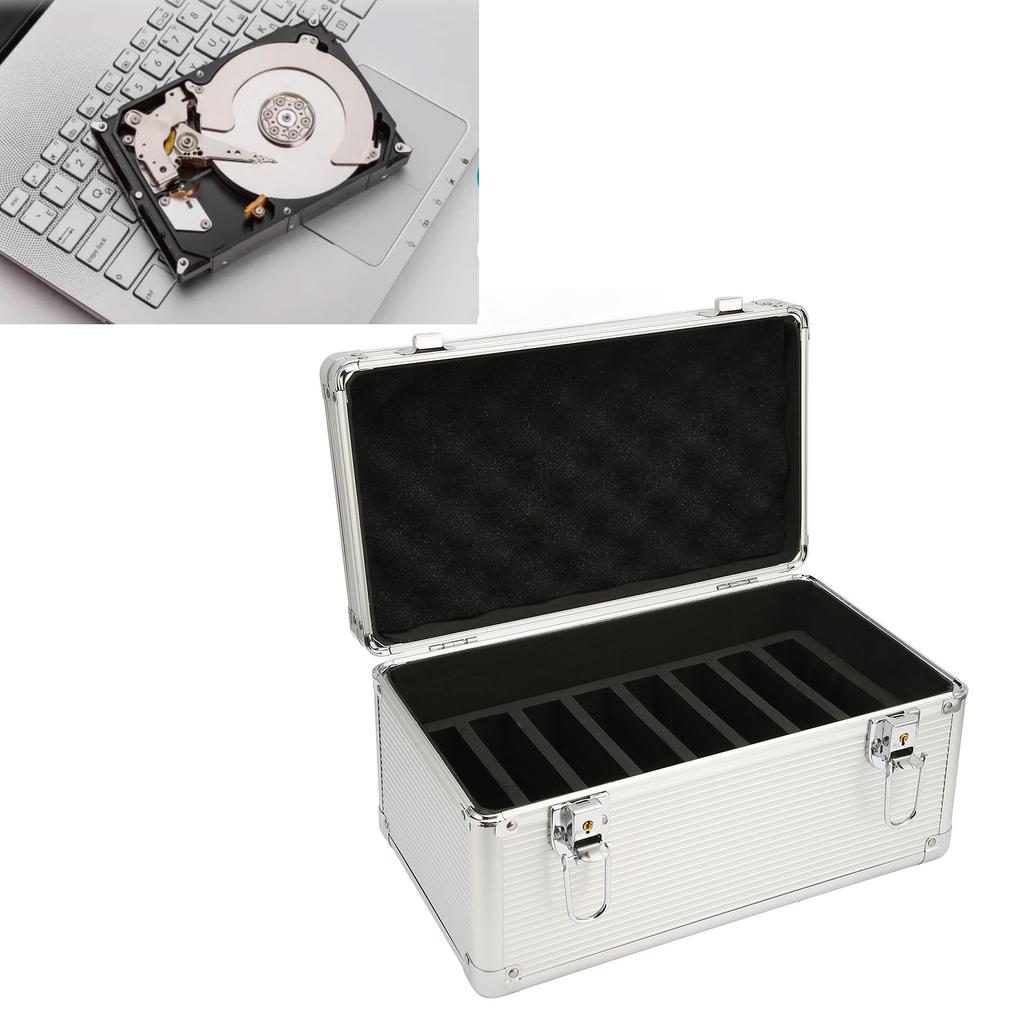 Hard Drive Case Hard Drive Storage Box 14 Bays Double Lock Design Hard Drive Case for 2.5in 3.5in Hard Drive