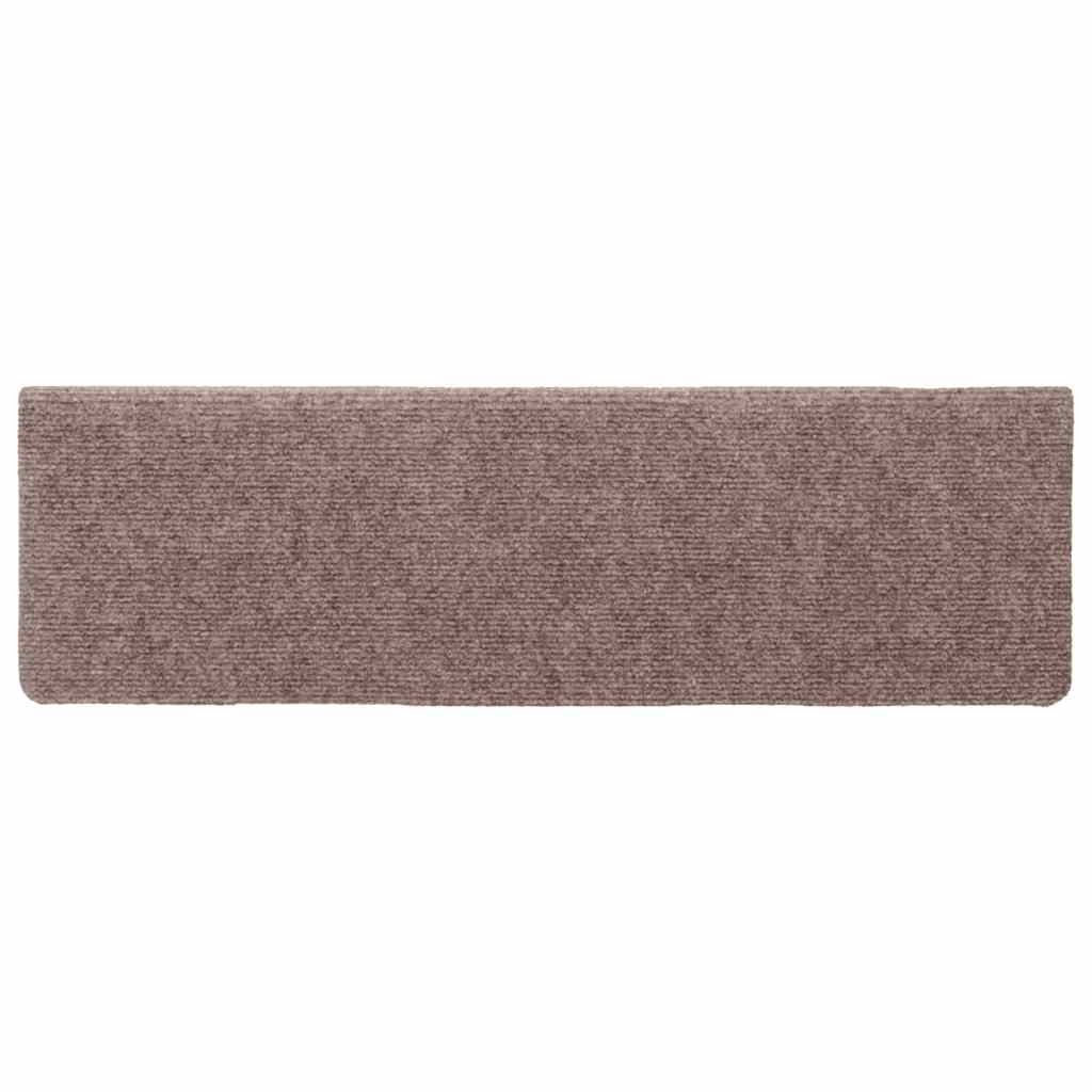 Self Adhesive Stair Treads 15 pcs 65 x 21 x 4 cm Light Brown Rectangular Edge