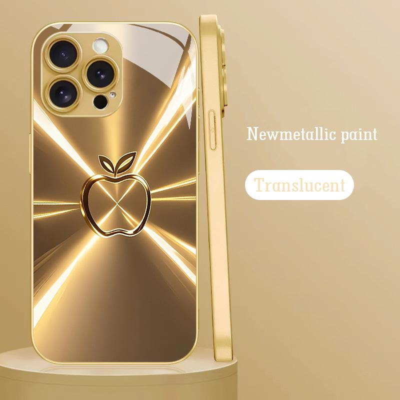 Чехол для телефона Aurora Colorful Desert Gold Glass Подходит для iPhone 17 16 15 14 13 12 11 Pro/Max/Plus Ударопрочная задняя крышка