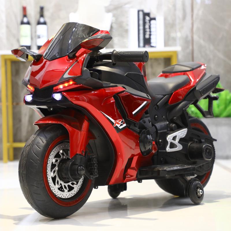 Детский двухместный перезаряжаемый двухколесный электромотоцикл с музыкой