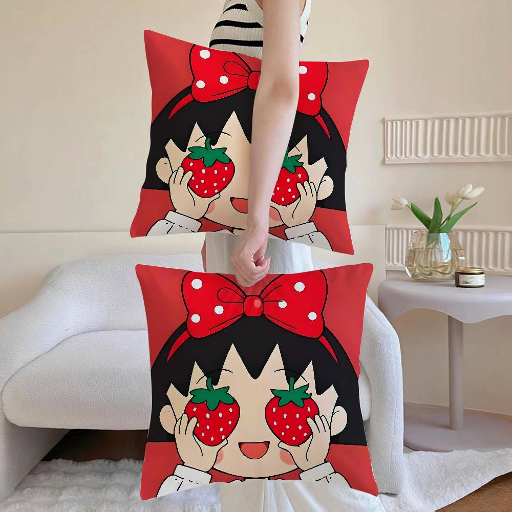 Chibi Maruko-Chan Pillowcases: Let It Snow, Merry & Bright Room Home Decoration