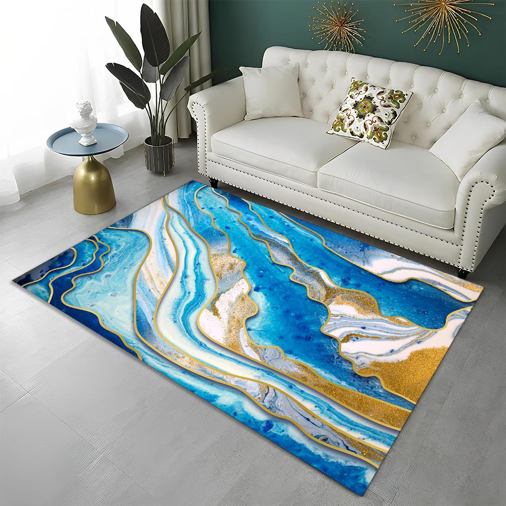3D Цвет Великолепное Золото Скандинавский Мрамор Ковер Коврик для Дома Гостиная Спальня Диван Придверный Коврик Декор, Детский Ковер Нескользящий Напольный Коврик