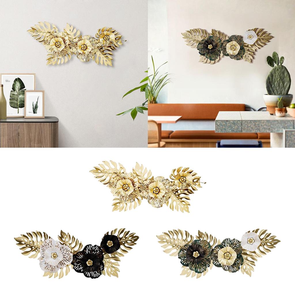 Elegant Floral Metal Wall Art, Handcrafted Iron Sculpture for Home Decor