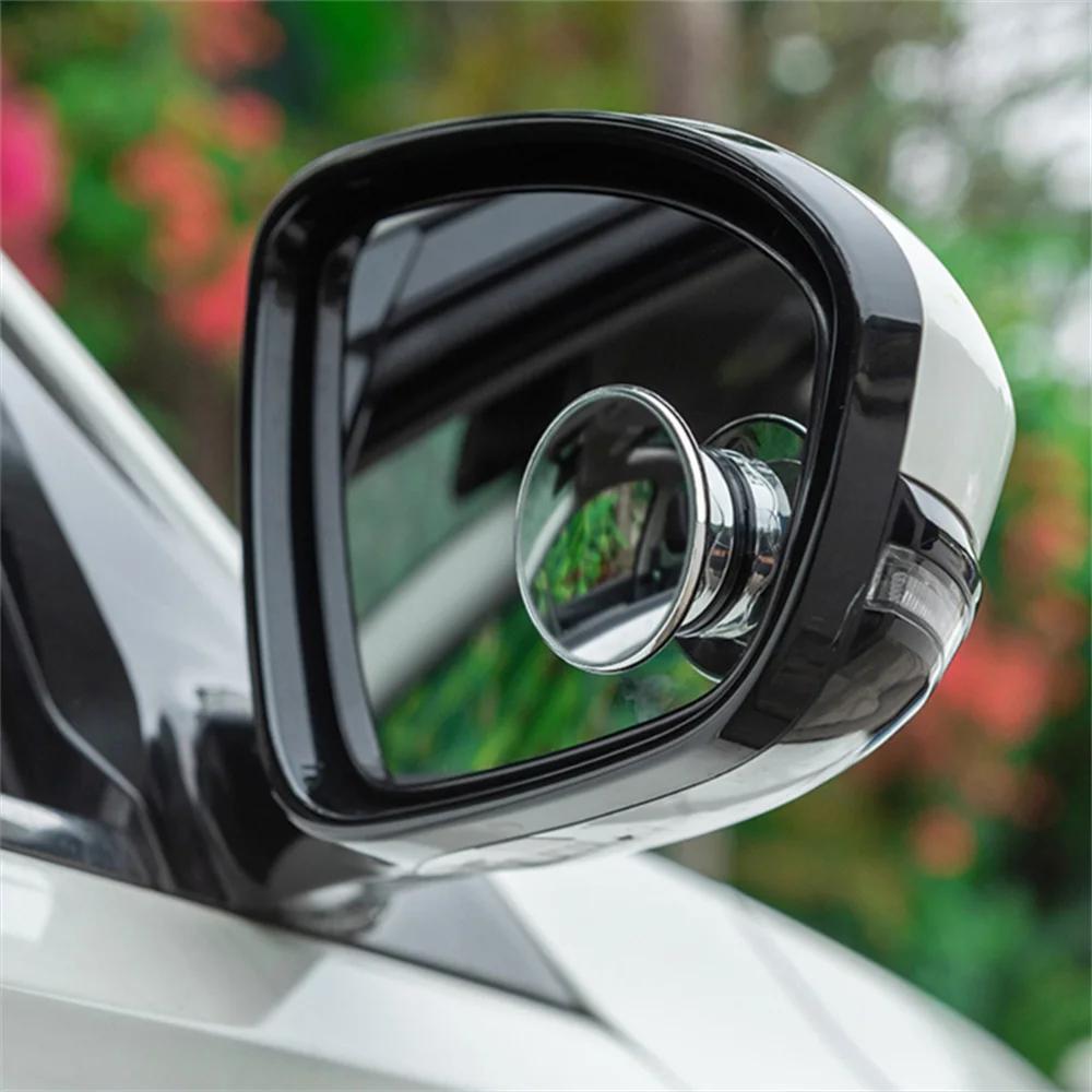 2PC Suction Cup Car Convex Blind Spot Mirror HD 360 Degree Wide Angle Adjustable Rearview Extra Auxiliary Round Mirror Accessori