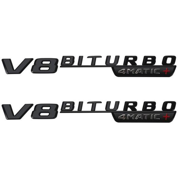 2 шт., боковое крыло автомобиля V8 BITURBO, наклейка с логотипом, эмблема, наклейка, подходит для A/M/GABCES Class GT C63 E350 E400 S560 S450, автоаксессуары
