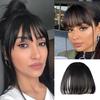Bangs Wing Clip Hair Extension Soft Natural Straight Anti-slip Reusable Dark Brown Wispy Bangs Fringe Women Dress-up Hairpieces
