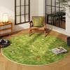 Modern Style Bedroom Decor Round Carpet Light Luxury Carpets for Living Room Home Washable Floor Mat Anti-slip Bedside Green Rug