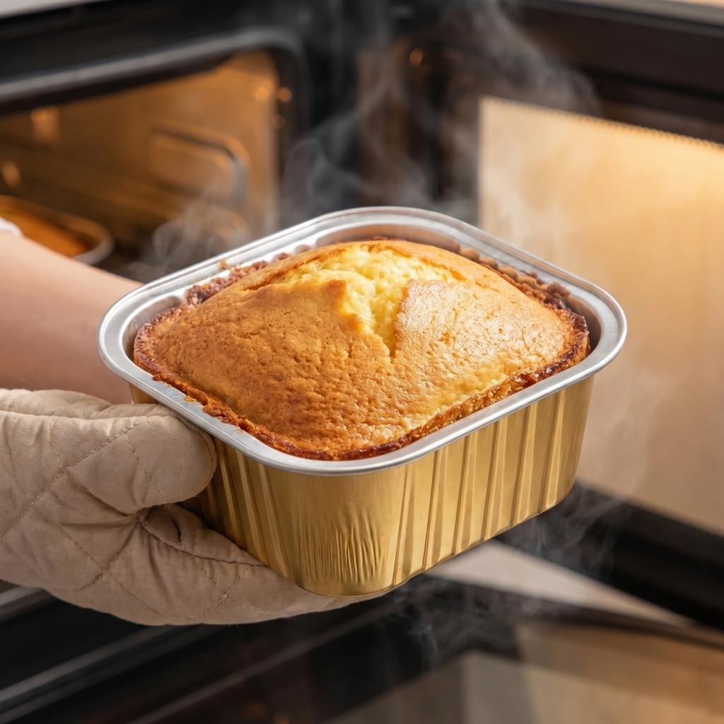 30pcs/set New Non-stick Aluminum Foil Baking Cups With Lids Square Shape Baking Pans Heat Resistant Mini Loaf Pans Baking Cakes