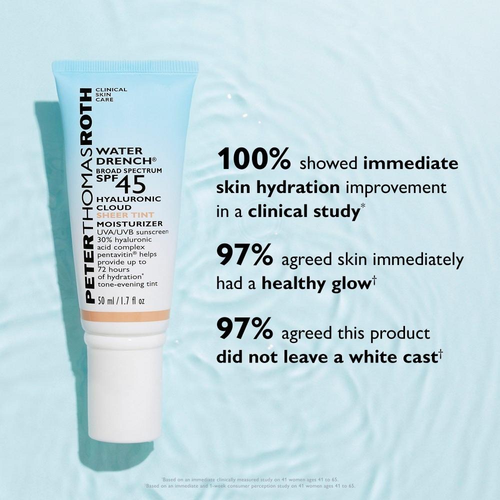 Peter Thomas Roth Water Drench Broad Spectrum Spf 45 Гиалуроновый прозрачный тональный увлажняющий крем