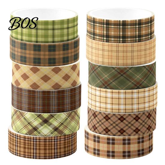 Decorative Masking Tape 12PCS Assorted Patterns Washi Tapes, Japanese Paper Tape, 15mm Planner Stickers Wide Wrapping for Scrapbooking Journals