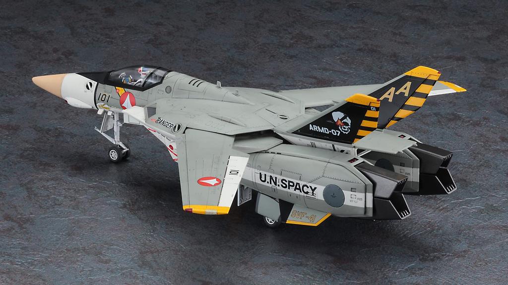 Hasegawa Super Dimension Fortress Macross Valkyrie Black Aces Scale Plastic Model Kit 65874 VF-1J Super/Strike SVF-41 1/48