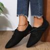Women Retro Loafers Pointed Suede Flat Shoes Lace Up Ladies Casual Sneakers Woman Shallow Comfort Shoes Non Slip Walking Shoes