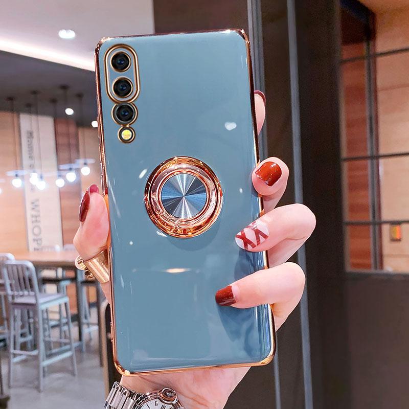 Силиконовый чехол с покрытием для Huawei P30 P20 Pro Honor P 30 20 Mate 20 P30Pro P20Pro, чехол из ТПУ с кольцом-держателем и подставкой