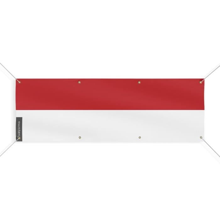 Bannière Drapeau De Monaco 8 Oeillets 120x360 Cm