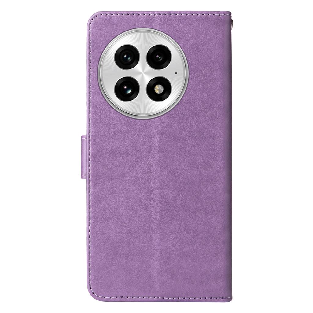 For OnePlus 13 Leather Case Butterfly Floral Imprint Wallet Stand Cover