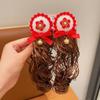 2 шт. детский парик-бантик в китайском стиле, вьющиеся волосы, красная заколка-бантик, новогодняя праздничная