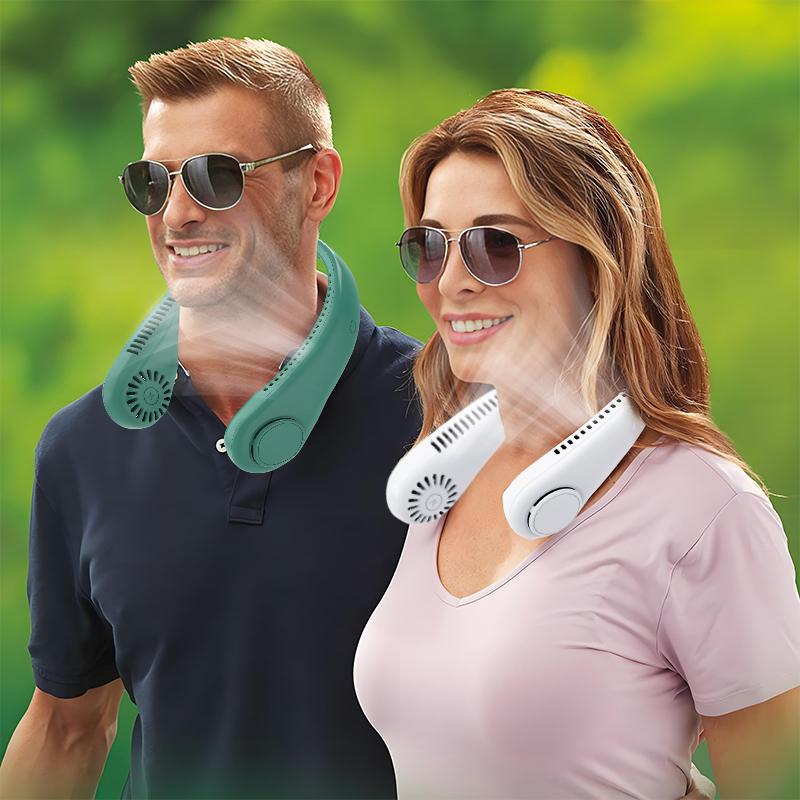 Портативный шейный вентилятор, 3 режима скорости, регулируемый, растягивающийся, обдув воздухом для охлаждения, свободные руки, 4000 мАч, перезаряжаемый