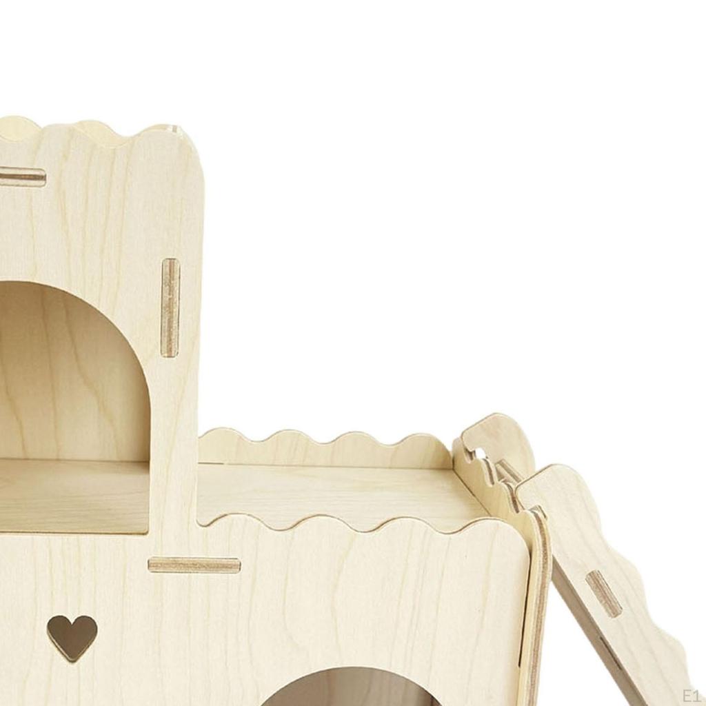 Wood Hamster Hideout Cage Accessories Habitat Decor Nest for Lemmings Dwarf Hamsters Rat