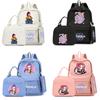4Pcs/set Cartoon K-Pop Printed Backpack with Handbag Pencil Case for Teenager Student Boy Girl Schoolbag Bookbag Large Capacity Travel Bag Kid Gift