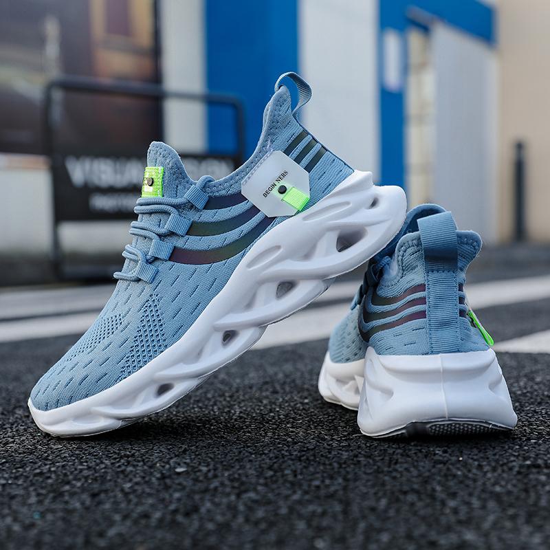 Модные мужские новые оригинальные кроссовки дышащие уличные на платформе противоскользящие модные теннисные шнурки легкие повседневные сетчатые туфли кроссовки