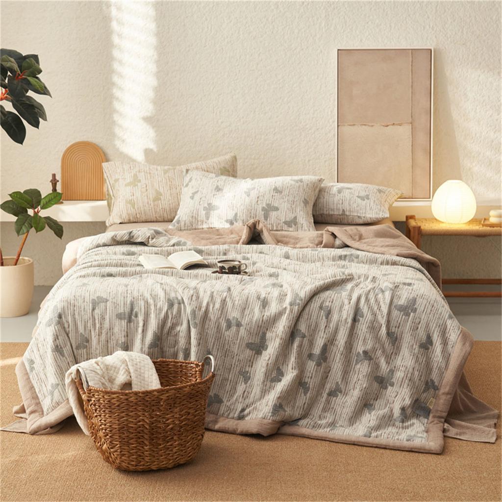 Cotton yarn dyed jacquard double-layer yarn Xinjiang cotton summer cool quilt - Fu Die
