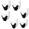 Creative White and Black Glossy Ceramic Birds Figurines Home Decorations Accessories Party (Pack of 6, Black & White)