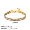 Fashion Bracelet Jewelry Bohemian Style Stainless Steel 18k Gold Plated Colored Zircon Inlay Bracelet for Women Gift