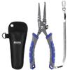 Booms Fishing XW12 Fishing Pliers High Carbon Steel Needle Remover Hook Remover Split Ring Opener Sinker Crusher with Butt Rope and Dedicated Nylon