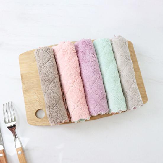 5 шт. двухсторонняя водопоглощающая кухонная ткань для мытья посуды, полотенце для рук