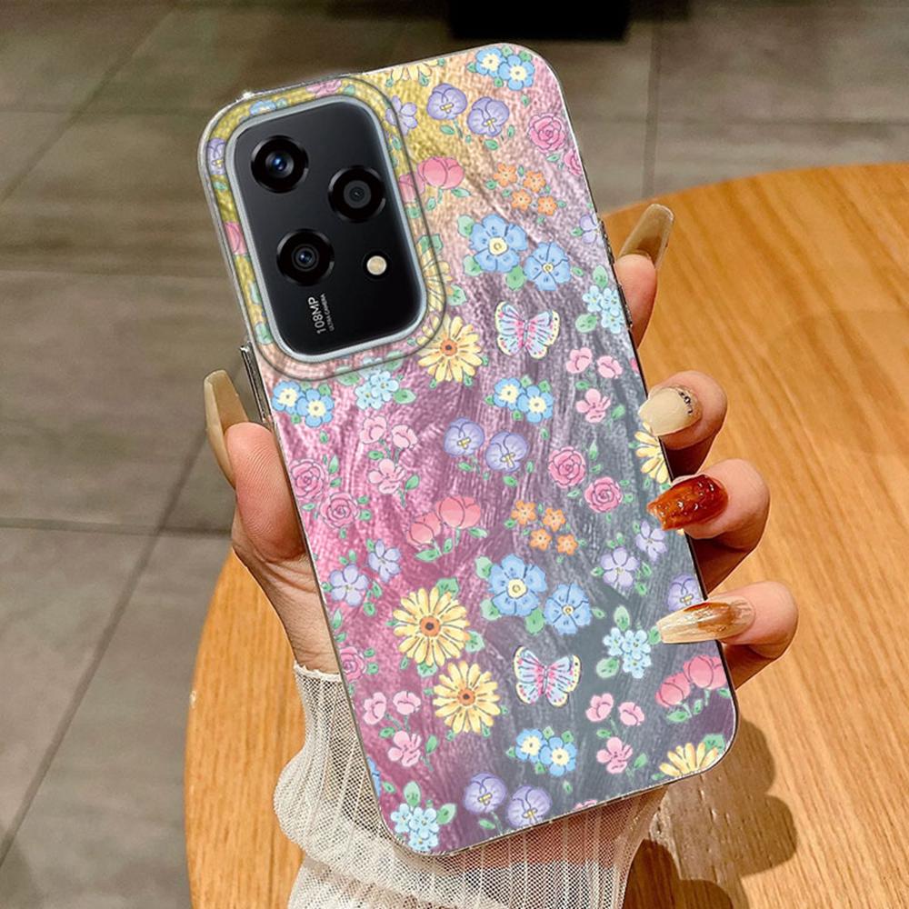 Чехол с цветной бабочкой и градиентом для Huawei Honor 400 200 Magic5 Lite 200 Pro X9a X9c X8a, чехлы для телефонов, мягкий силиконовый бампер, жесткая задняя крышка из ПК