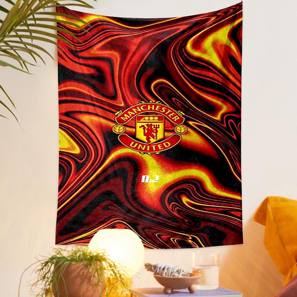 Manchester United Crest Marble Bohemian Tapestry Wall Tapestry for Dorm Bedroom Living Room Decor