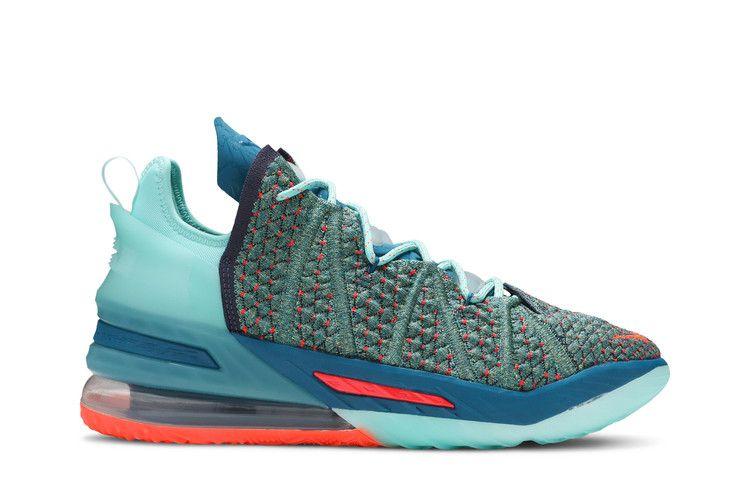 Men's Sneakers Nike LeBron 18 We Are Family Green Abyss/Tropical Twist-Bright Crimson-Hyper Crimson