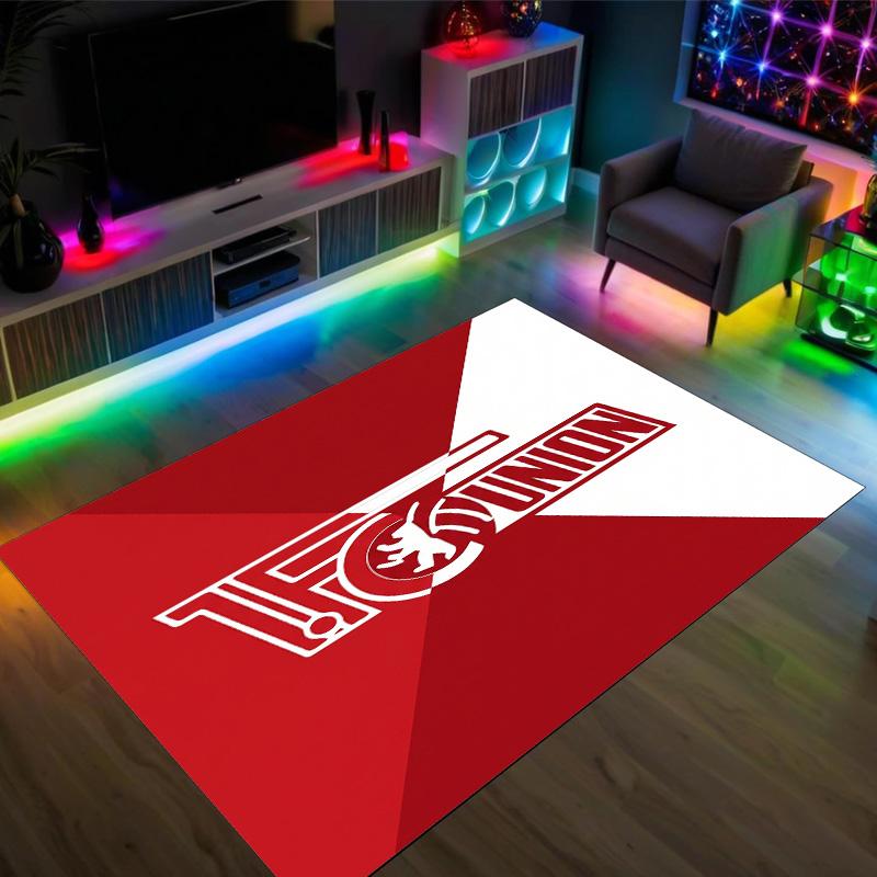 Union Berlin FC Design Crystal Velvet Carpet Cozy Non?Slip Printed Rug For Bedroom Living Room Entrance
