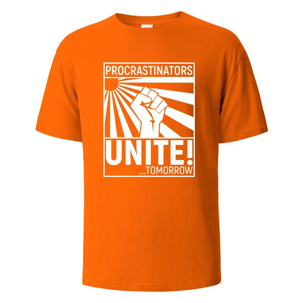 Новая мужская футболка с принтом Procrastinator Streetwear 100% хлопок мужской топ женская летняя дышащая футболка с коротким рукавом и круглым вырезом