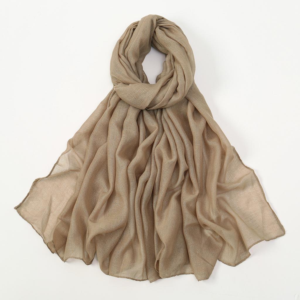 Big Size Pleated Shimmer Cotton Hijab Scarf For Women Muslim Long Shawls Solid Headscarf Wraps Islamic Headband Turban 180*90cm