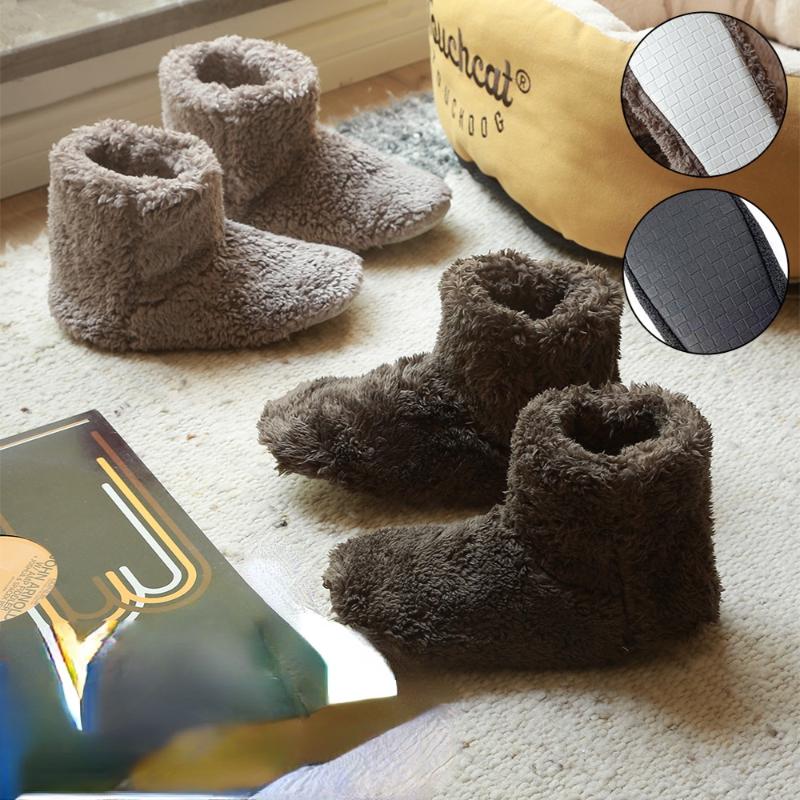 Winter Shoes Womens Home Slippers Warm Plush Indoor Floor Shoes Comfortable Furry Slides Women Socks Boots Unisex House Footwear