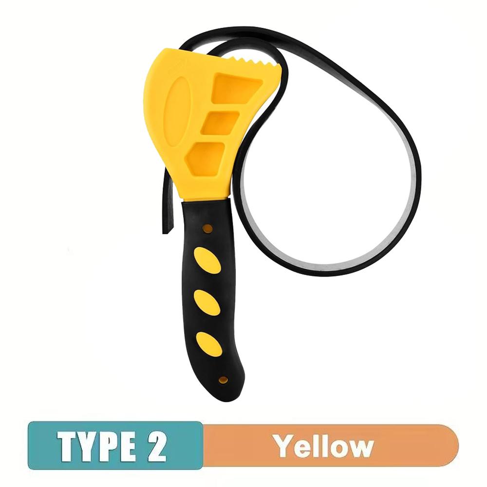 Регулируемый ремешковый ключ, 6-дюймовый ремешковый ключ для сантехники, резиновый ремешковый ключ, ключ для труб водяных и масляных фильтров для сантехников