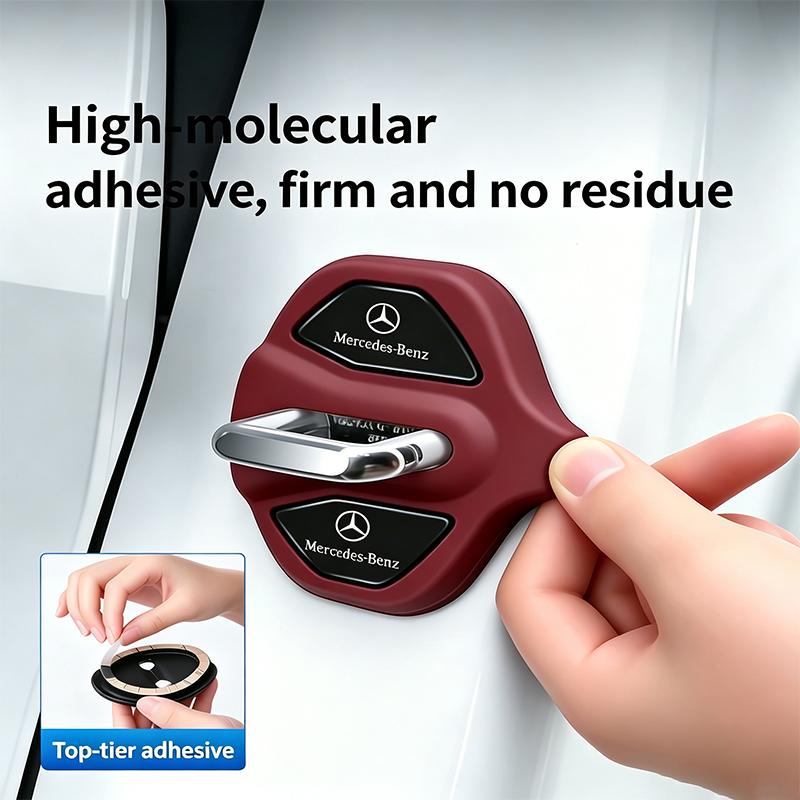 TVE4 4Pcs Silicone Car Door Lock Buckle Protector Cover For Mercedes Benz AMG W204 W213 W205 W211 W176 W164 W168 W206 W214 W220 W108