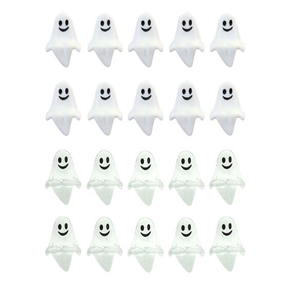 20 Pcs Mini Ghost Ornaments Sitting Ghost Miniatures Halloween Screaming