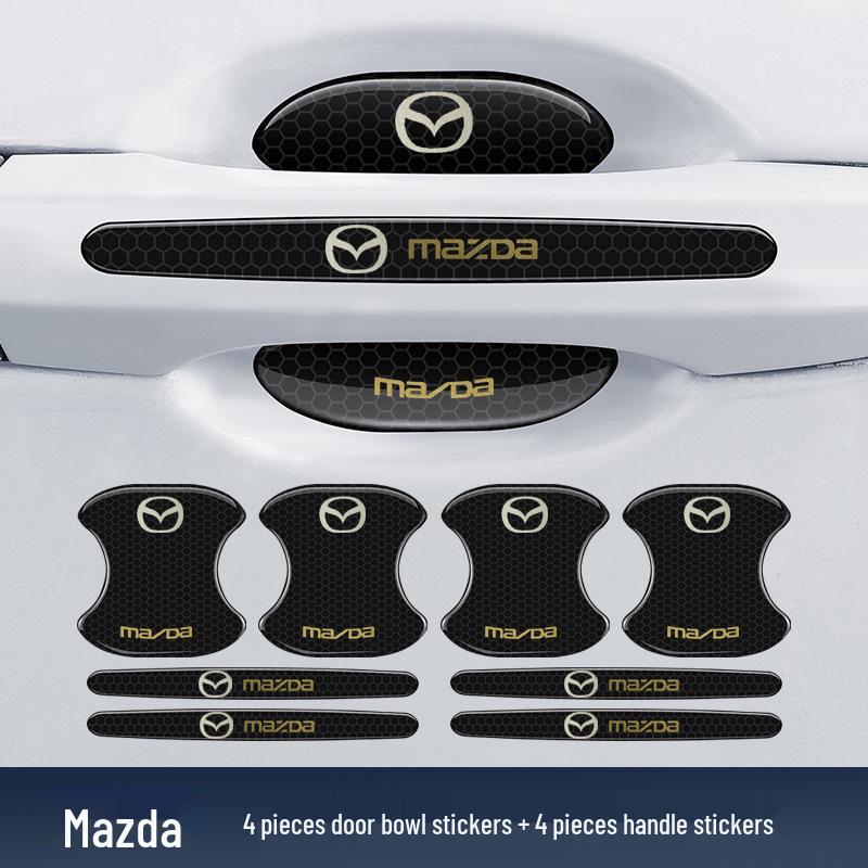 Защитная светоотражающая ромбовидная наклейка на дверную ручку автомобиля - Защита от столкновений и царапин, Черная