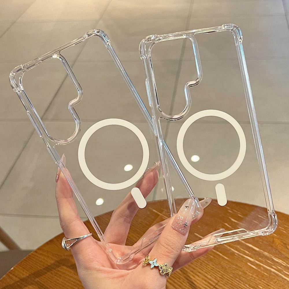 Кристально Чистый Магнитный Для Magsfe Чехол Для Samsung S25 Ultra S26 Edge S24 FE S23 A56 A55 A54 A35 A36 A26 A25 A17 A16 A07 Крышка