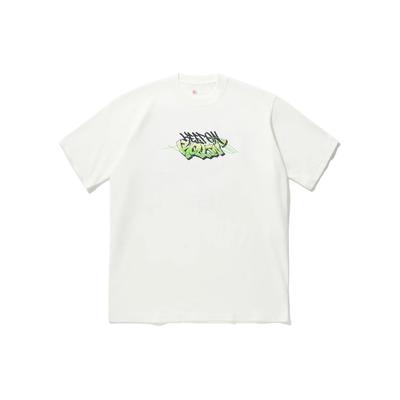 Li-Ning Футболка свободного кроя с логотипом и круглым вырезом, унисекс, цвет молочно-белый AHSU225-5