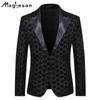 Men's Clothing Stylish Rhombus Print Formal Suit Men Suit Business Office Wedding Suit Jacket Blazers